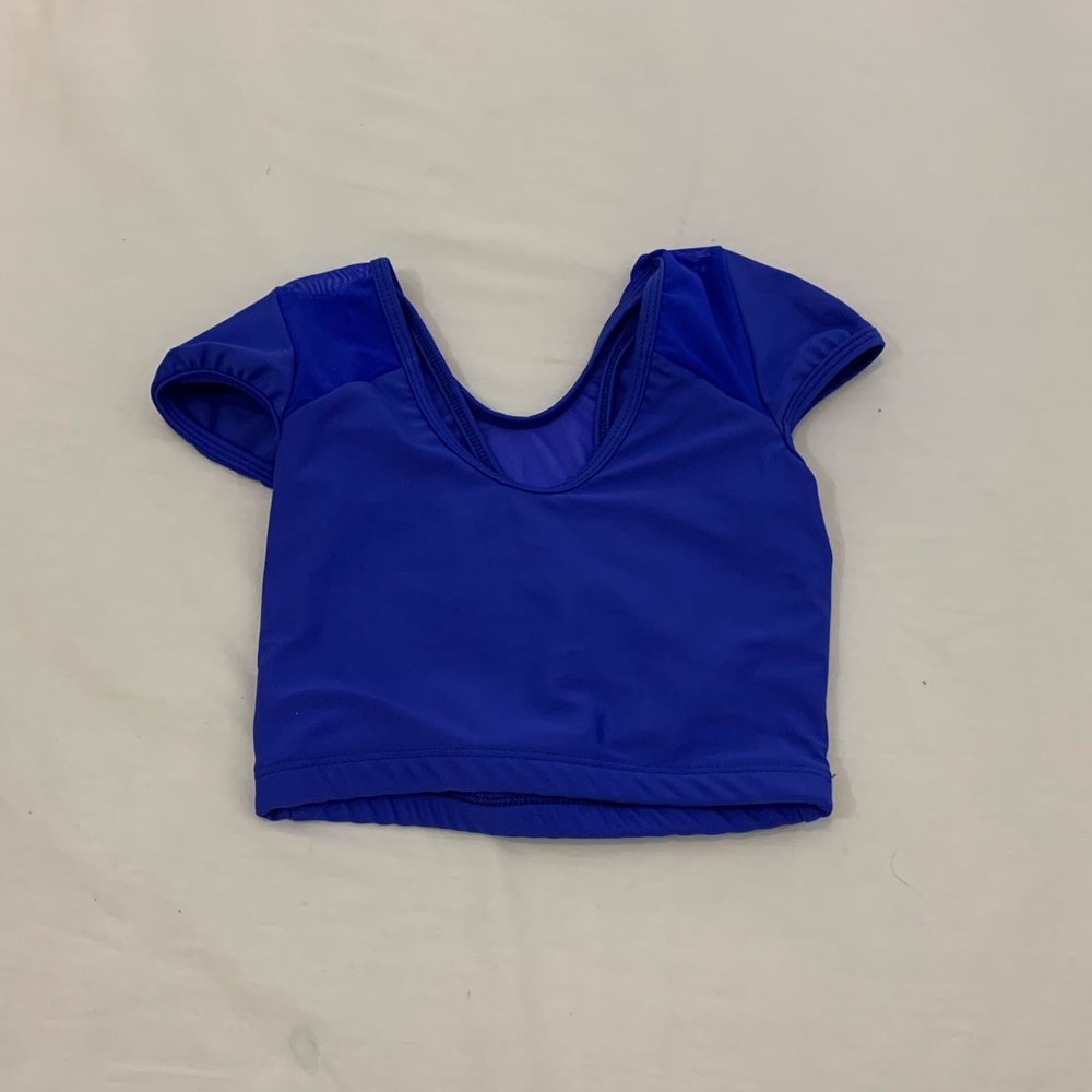 five dancewear blue cap sleeve top